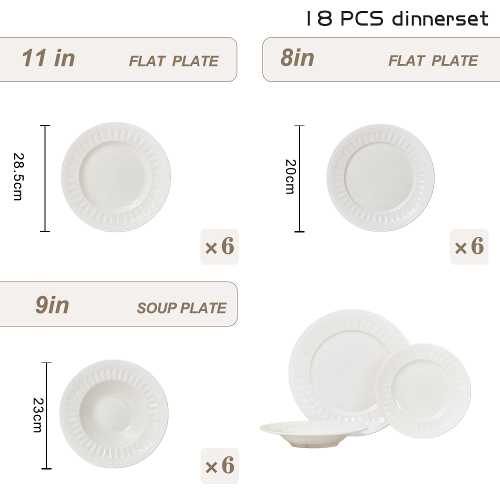 Customizable Quantity Color White Ceramic Tableware Set Minimalist Design Dishwasher Safe High Quality Porcelain for High-End manufacture