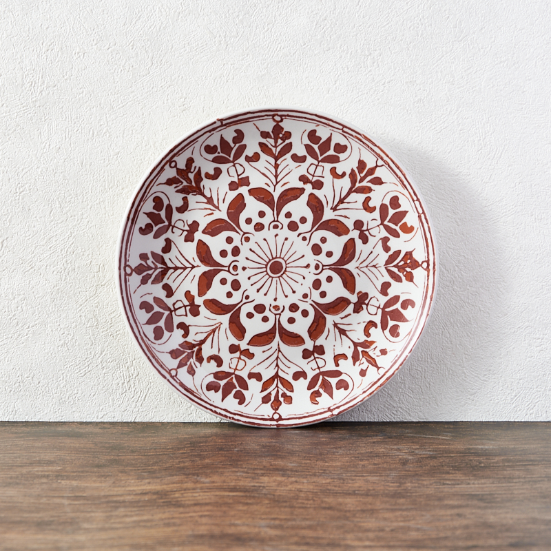 Modern Bohemian-Style Ceramic Dinnerware Set Dinner Plate Eco-Friendly Red Printed Porcelain Cup Kit for Home Hotels Restaurants details
