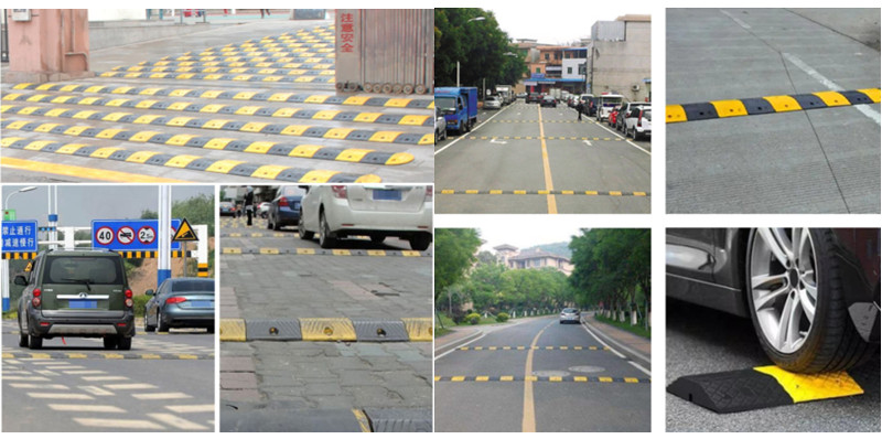 Flexible Rubber Material Highway Road Rubber Speed Bump manufacture
