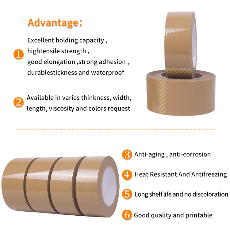 Brown Carton Box Sealing Packaging  Tape Bopp Self Adhesive Shipping Packaging  Tapes supplier