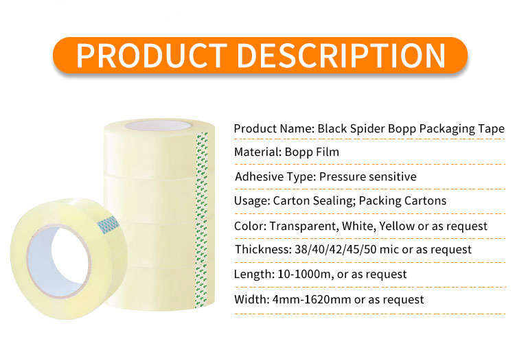 Bopp Sticky Tape With Logo Adhesive Cello Jumbo Roll Shipping Custom Logo Printed Clear Fragile Plastic Bopp Packing Tape factory