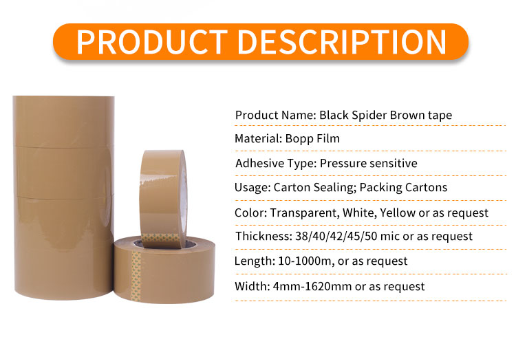Brown Carton Box Sealing Packaging  Tape Bopp Self Adhesive Shipping Packaging  Tapes manufacture