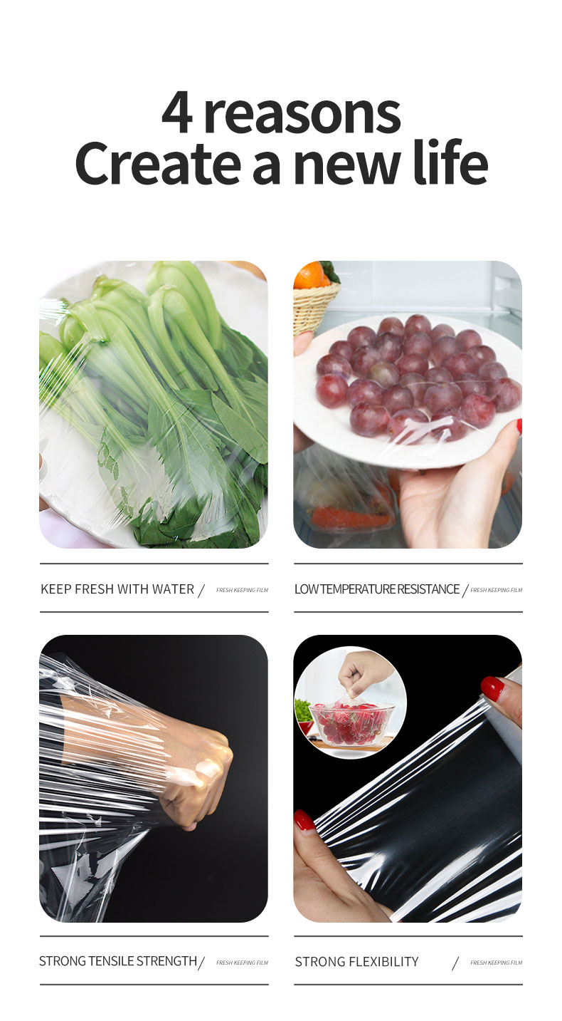 Cling Flim Cling Film Food Wrap Plastic Professional Factory Food Grade Pvc Stretch Film Customized OEM Roll Transparent supplier