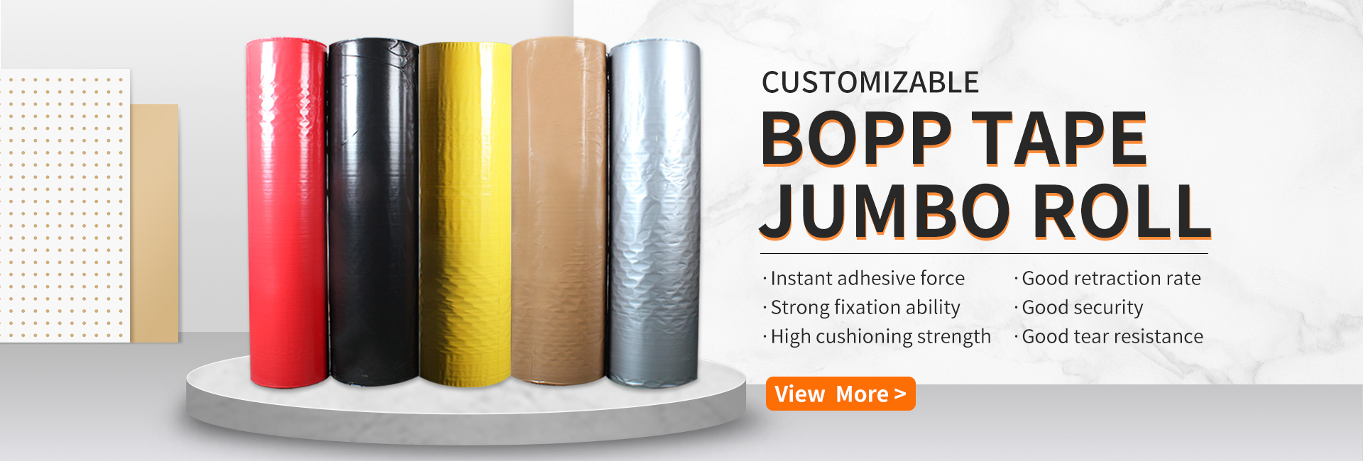 Custom Bopp Tape Jumbo Roll 1280mm Opp Adhesive Tape Jumbo Roll factory