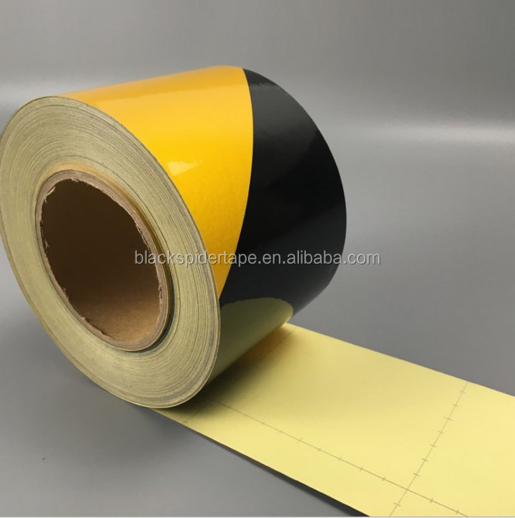 Factory Sales PVC Black and Yellow Floor Marking Warning Tape details