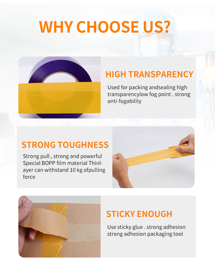 BOPP Self Adhesive Yellow Brown Colored Carton Sealing Tape details