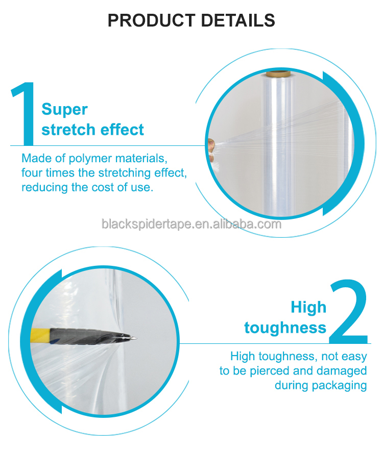 Hot Sale Cargo Packaging LLDPE Polyethylene Pallet Stretch Wrapping Film factory