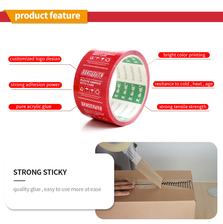 Custom Logo  Bopp  Carton Box Sealing Waterproof  Printed Packaging Tape factory