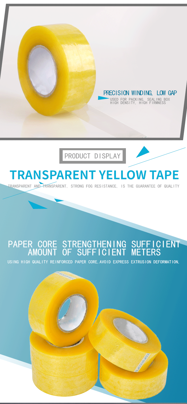 Shijiazhuang Custom Size 48mm*2inch Yellowish Bopp Parcel  Packaging Tape factory
