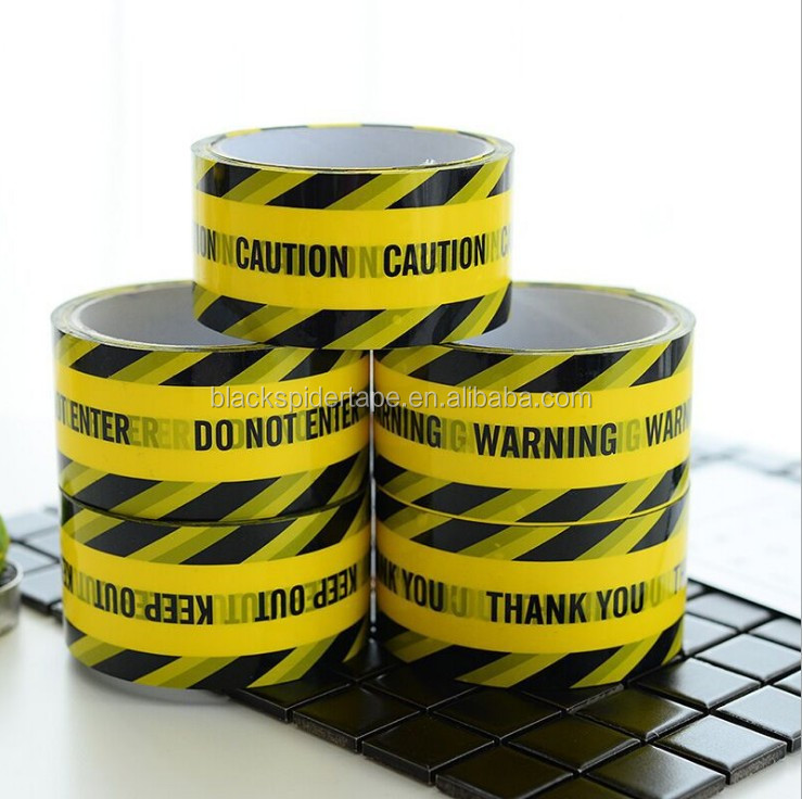 Wholesale Pvc Warning Tape Custom Printed Anti-Scuff Black Yellow Safety Warning Floor Marking Vinyl Tape manufacture