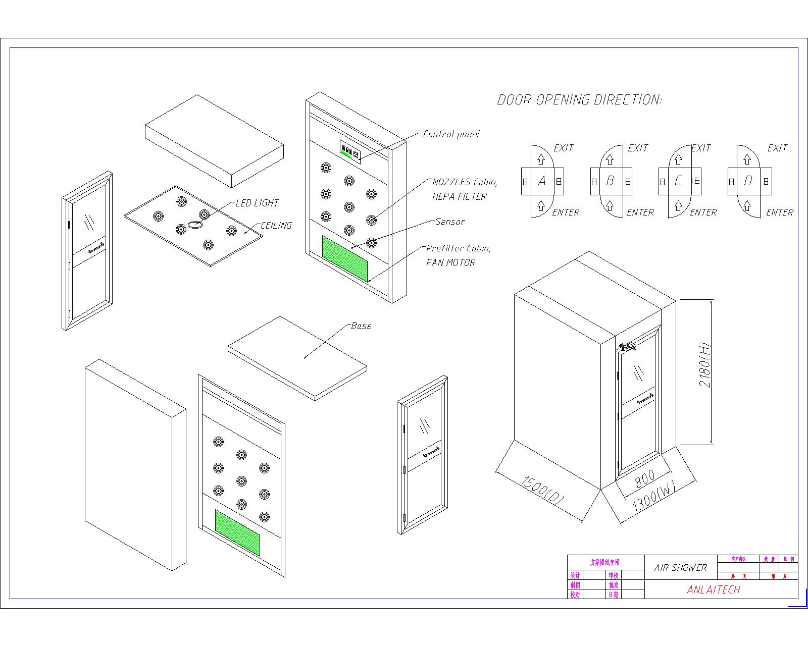 Custom air Purifier air Shower with Automatic Fast Rolling Door supplier