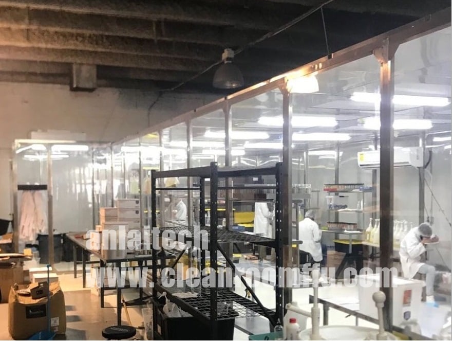 Modular PVC Vinyl Soft Wall Cleanroom Enclosure Cabin Portable Prefabricated Clean Booth Clean Room manufacture