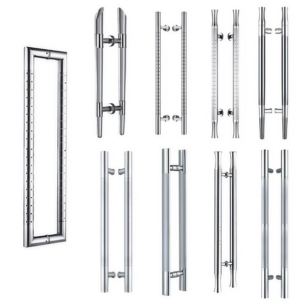Black glass door handle