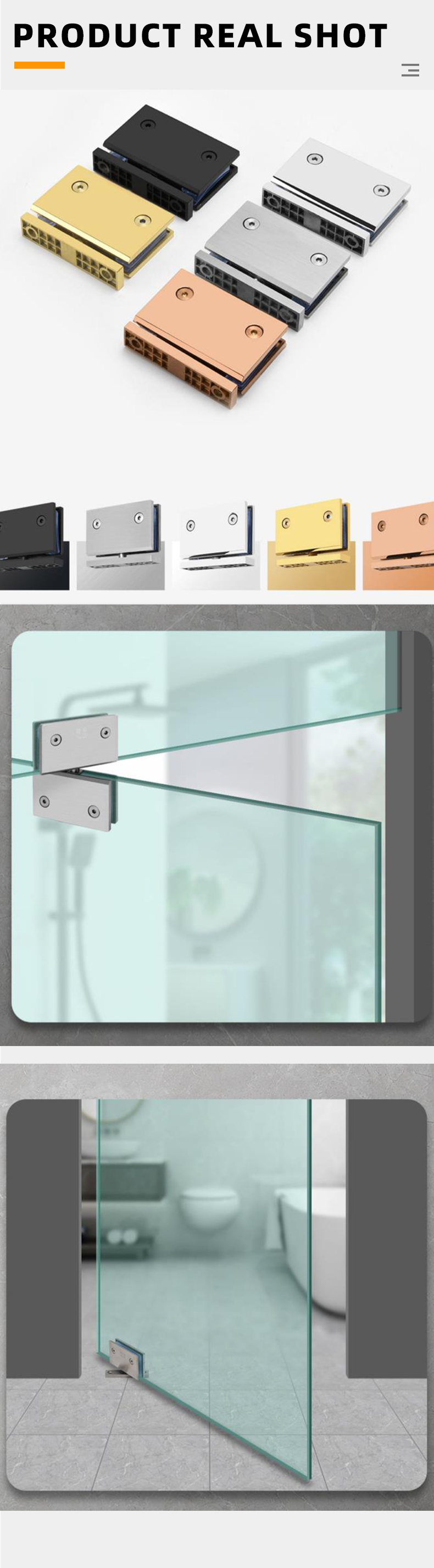 Bathroom Shower Glass Door Clamp Clip Hardware Hinges Stainless Steel 90 Degree Glass Door Clip manufacture
