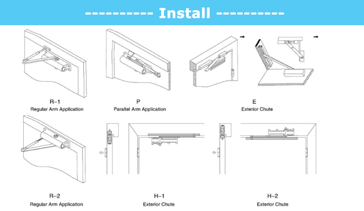 Sliding Track Arm Hold Open Door Closer details