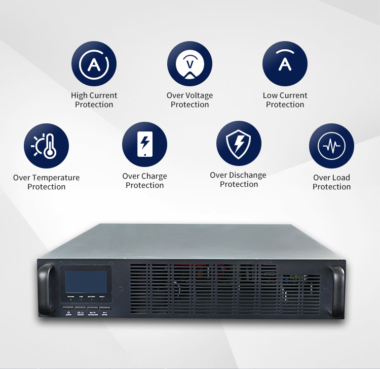 6KVA Long Backup Double Conversion Pure Sine Wave Online UPS Rack Mounted UPS supplier
