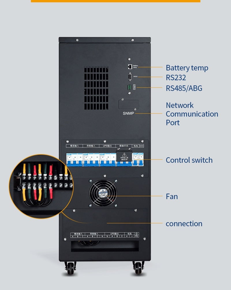 300KVA Industrial Online UPS 3 Phase 300KVA 400KVA 500KVA Three Phase 380V/400V/415V Industrial Park Use UPS Backup Power Supply factory