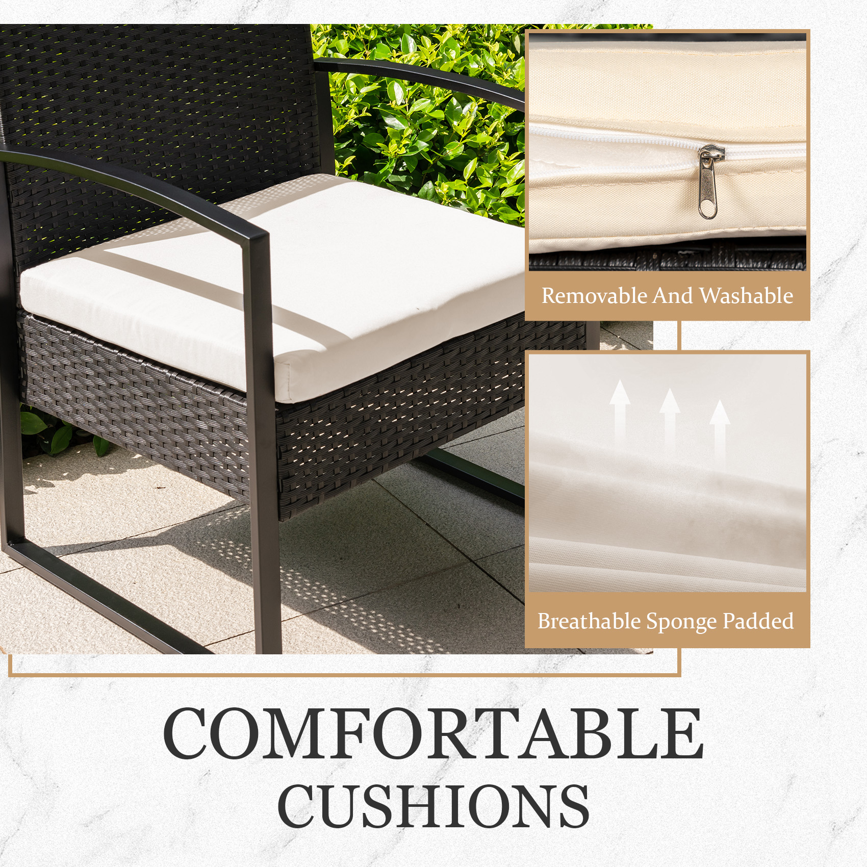 product patio chairs 3 piece wicker rocking chair outdoor bistro sets with coffee table and cushions metal frame patio furniture-3