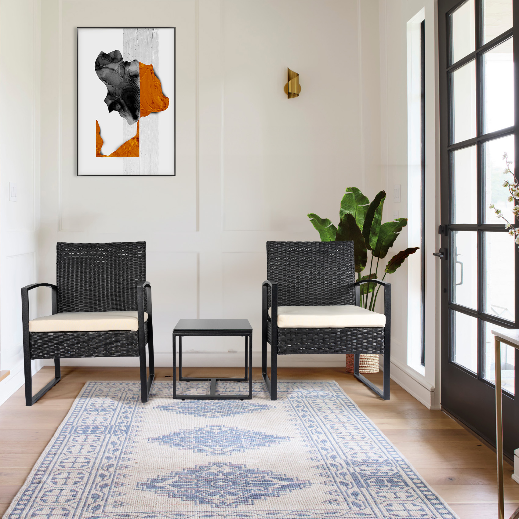 product patio chairs 3 piece wicker rocking chair outdoor bistro sets with coffee table and cushions metal frame patio furniture-5