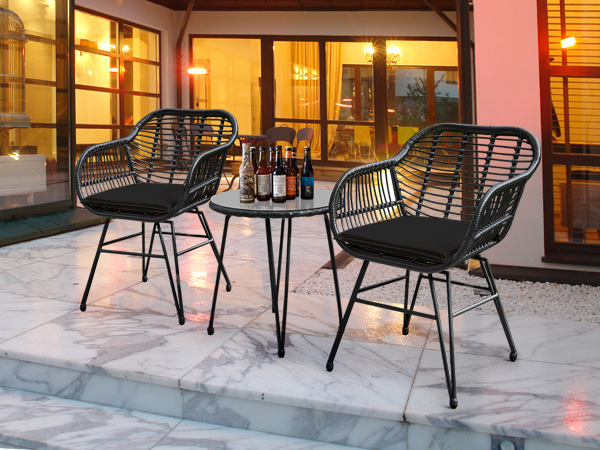 product luxury rattan conversational set high quality outdoor garden sets sofa 3 pieces with cushions bistro set-6