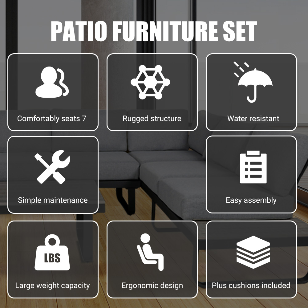 product luxury outdoor garden furniture steel frame patio garden set waterproof rattan woven outdoor sofa group-4