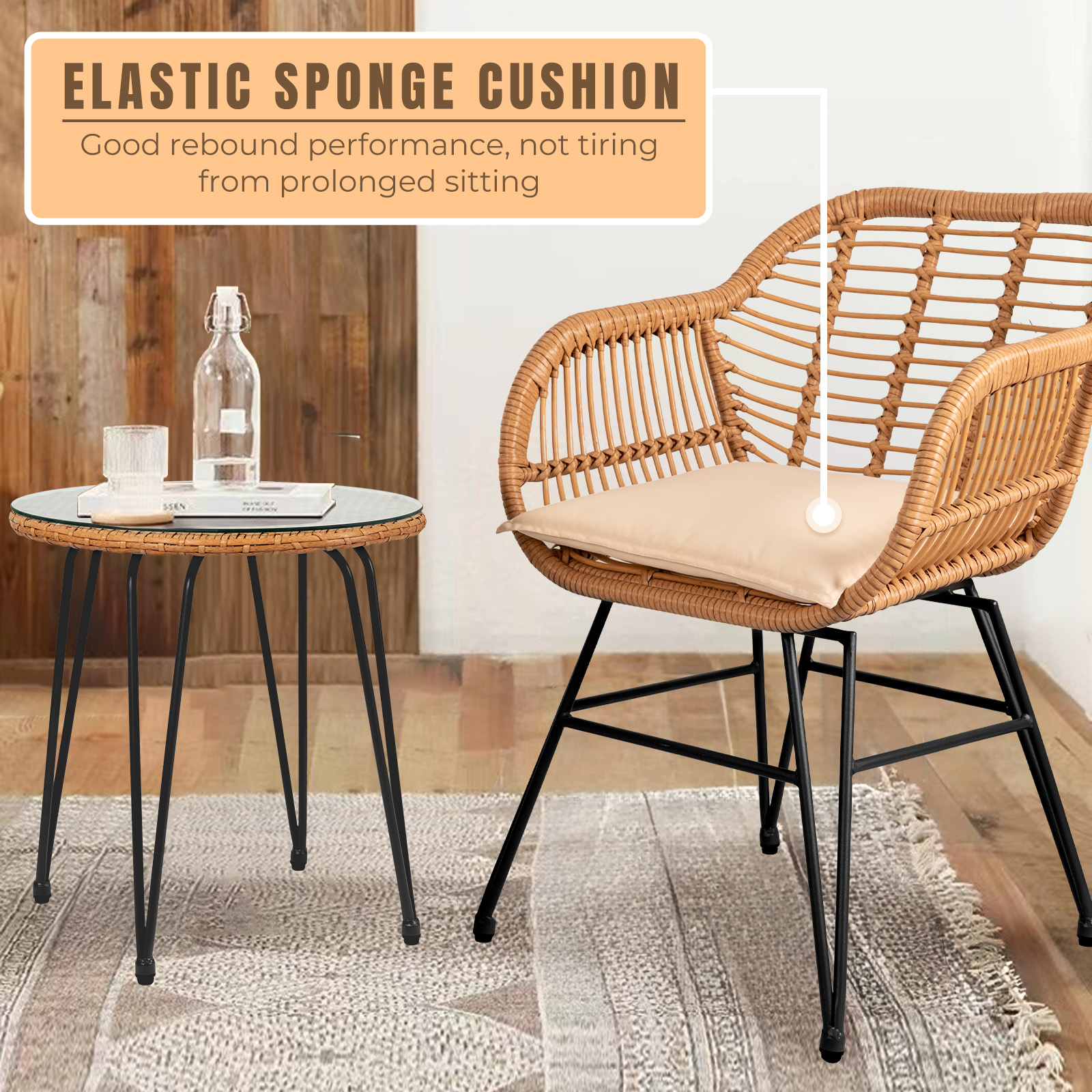 product luxury rattan conversational set high quality outdoor garden sets sofa 3 pieces with cushions bistro set-7