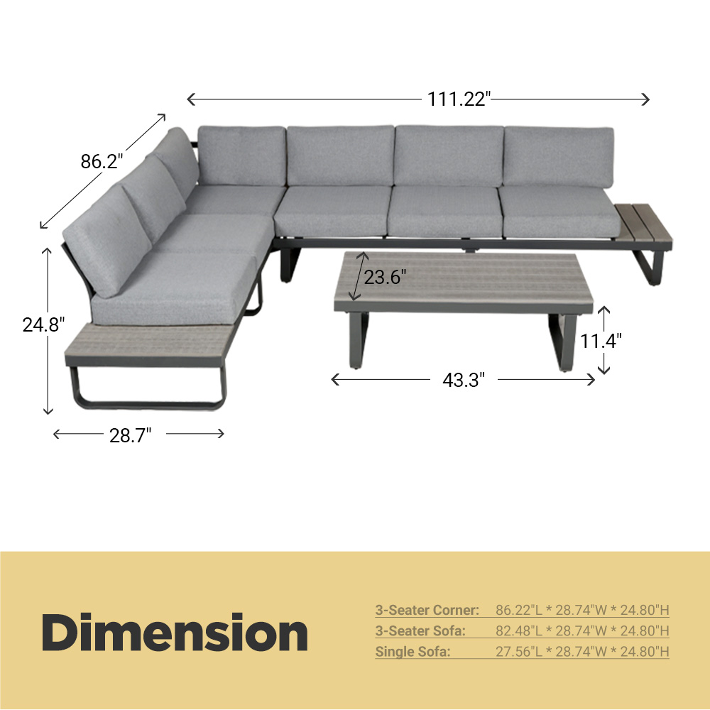 product luxury outdoor garden furniture steel frame patio garden set waterproof rattan woven outdoor sofa group-0