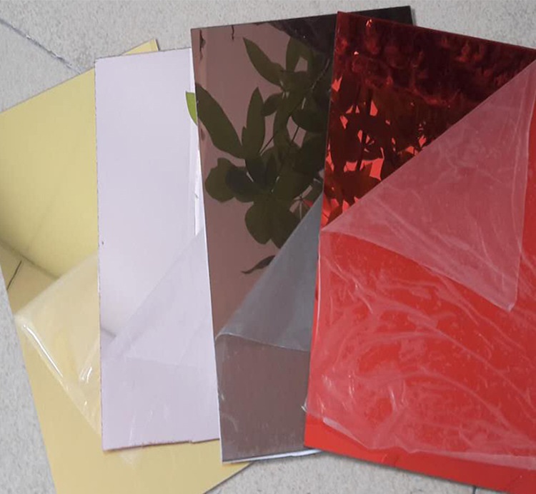 Rose Gold Silver Acrylic Self Adhesive Mirror Sheet supplier