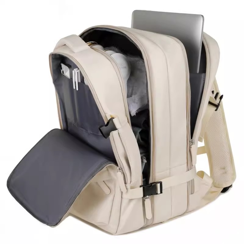 Top Sale Custom Nylon Large Capacity Flight Travel Backpack Carry on Expandable Anti-Theft Laptop Backpack for Women Men factory