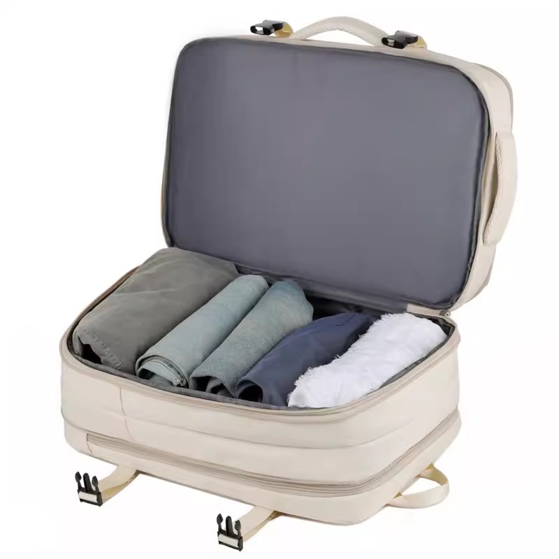 Top Sale Custom Nylon Large Capacity Flight Travel Backpack Carry on Expandable Anti-Theft Laptop Backpack for Women Men details