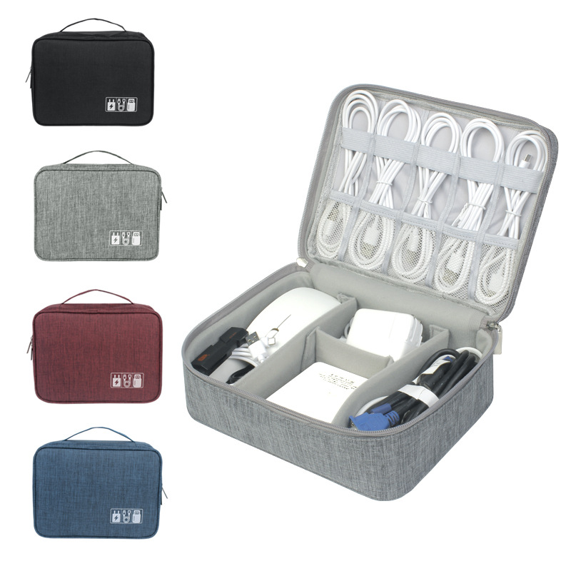 Custom Bag logo Portable Travel Organizer Bags Earphone Digital Case Electronics Accessories Cable Organiser Storage Bag supplier