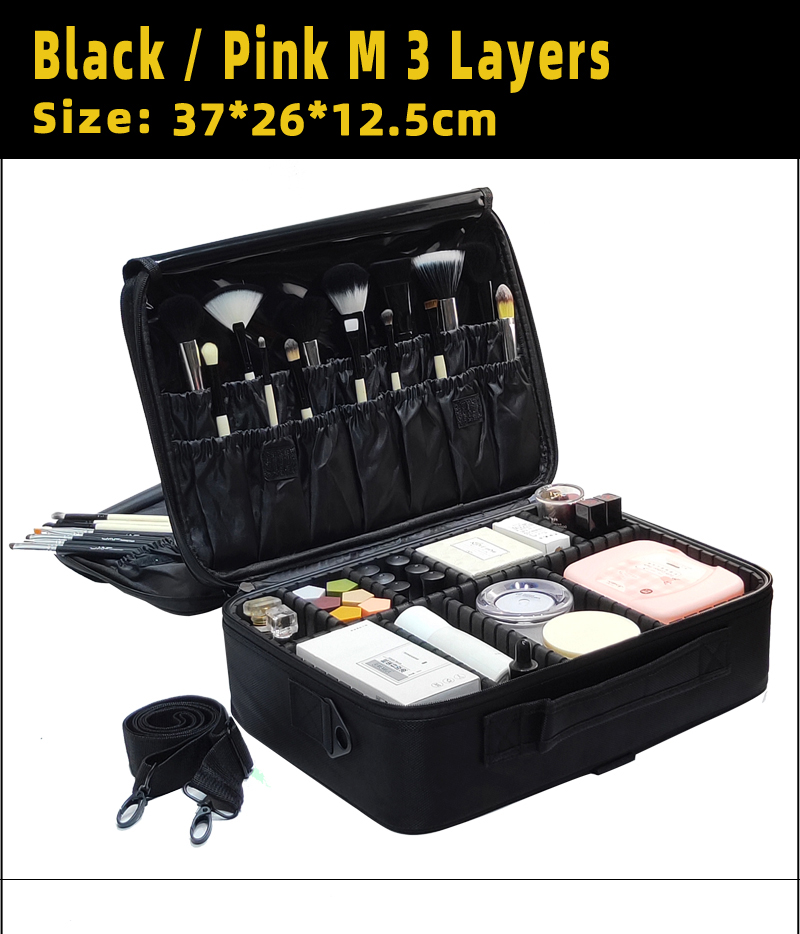 Wholesale Large Waterproof Hard Shell Eva Makeup Bag Organizer Travel Cosmetic Case Nylon Hardcover Makeup Storage Box manufacture