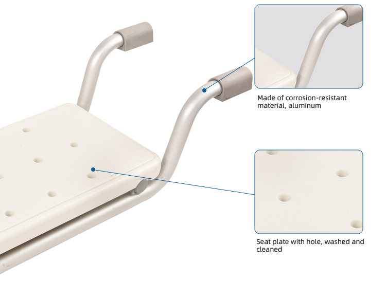 Wholesale Aluminum Elderly Bathing Bathtub Chair Seat with Comfortable Cushion Multifunctional Bath Stool supplier