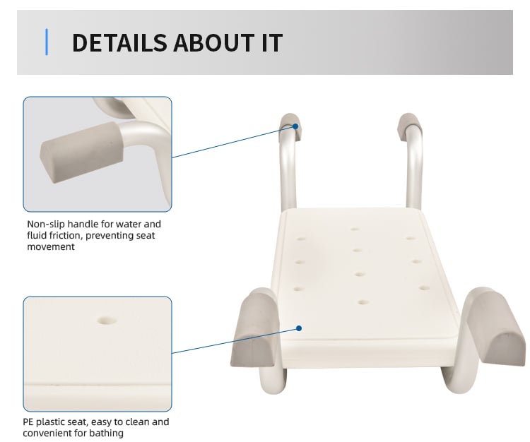 Wholesale Aluminum Elderly Bathing Bathtub Chair Seat with Comfortable Cushion Multifunctional Bath Stool factory