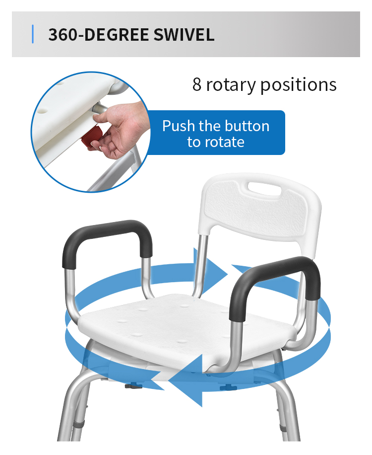 HOT Sale Aluminum Alloy Adjustable Disabled Bath Stool Shower Chair Shower Bench for the Elderly details
