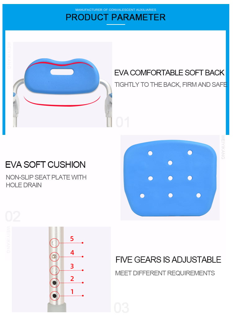 Folding Shower Chair with Flip-Up Armrests, EVA Seat-KDB795A01LG manufacture