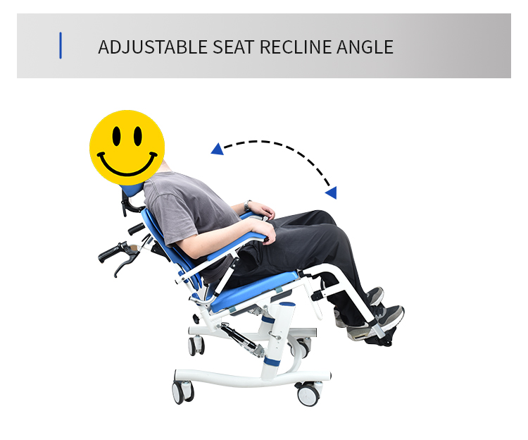Reclining Commode Chair with Wheels – KDB692A details