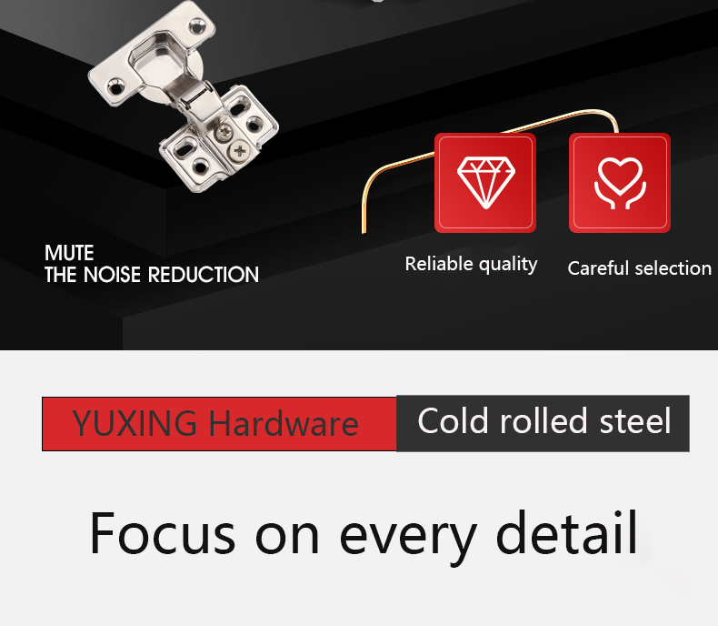 YUXING Heavy Duty Kitchen Cabinet Door Hinge Soft Close Aluminum Frame High Quality Furniture Hinges manufacture