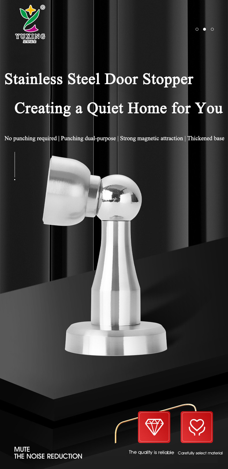 YUXING Magnetic Garage Door Lock Stop Door Stopper Stainless Steel Door Stopper factory