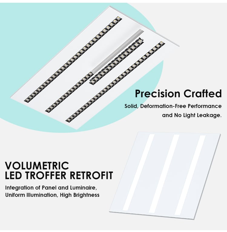 Chinese Factory Silm Commercial Dimmable Panel Lamp Surface Mounted Aluminum Square Led Troffer Light details