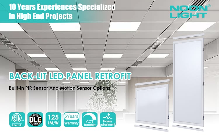Shenzhen Factory ETL DLC 2x4 Flat Panel Lamp Dali Dimmable Power Selectable Surface Mount Led Panel Retrofit Kit manufacture