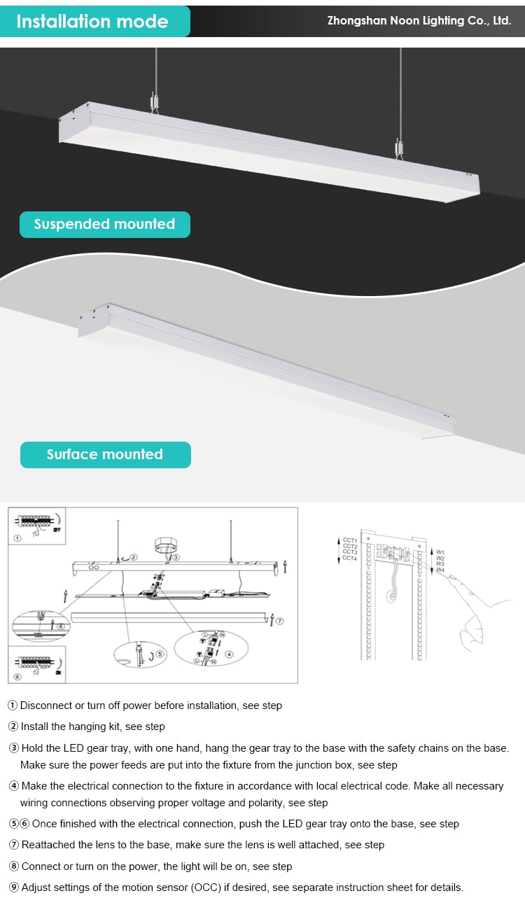 DLC ETL Certified Dimmable Led Wraparound Shop Light Ceiling Batten Light Fixtures factory