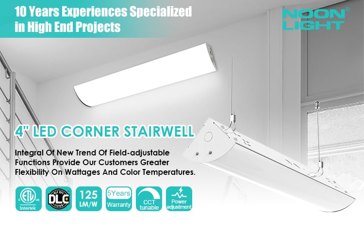 12W 18W 25W 40W 2FT 4FT 10V Dimmable LED Corner Stairwell Light Fixture Hallway Stairwell Lighting Linear Light details