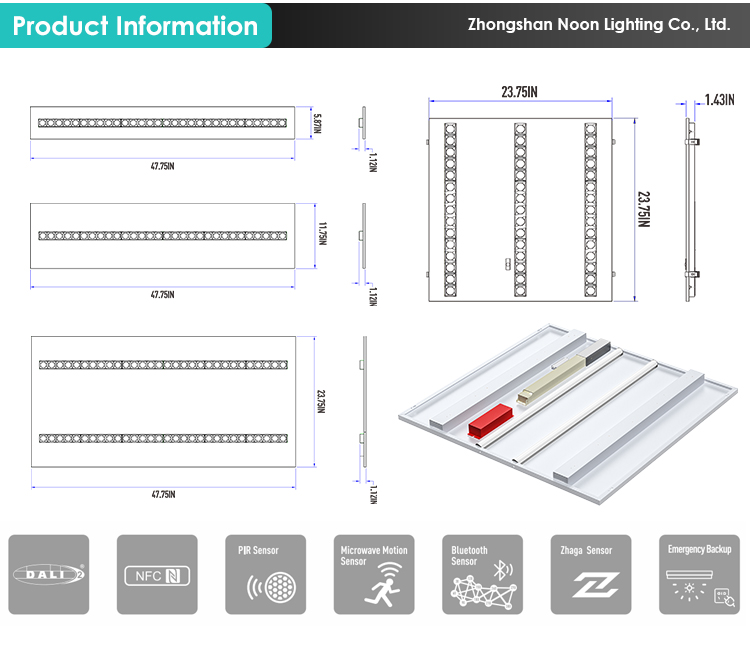 Chinese Factory Silm Commercial Dimmable Panel Lamp Surface Mounted Aluminum Square Led Troffer Light factory