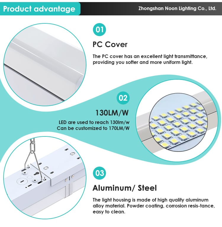 Intelligent Sensor 4ft 8ft Linkable Led Strip Hanging Tubes Lamp Aluminum Industrial Hanging Linear Batten Light supplier