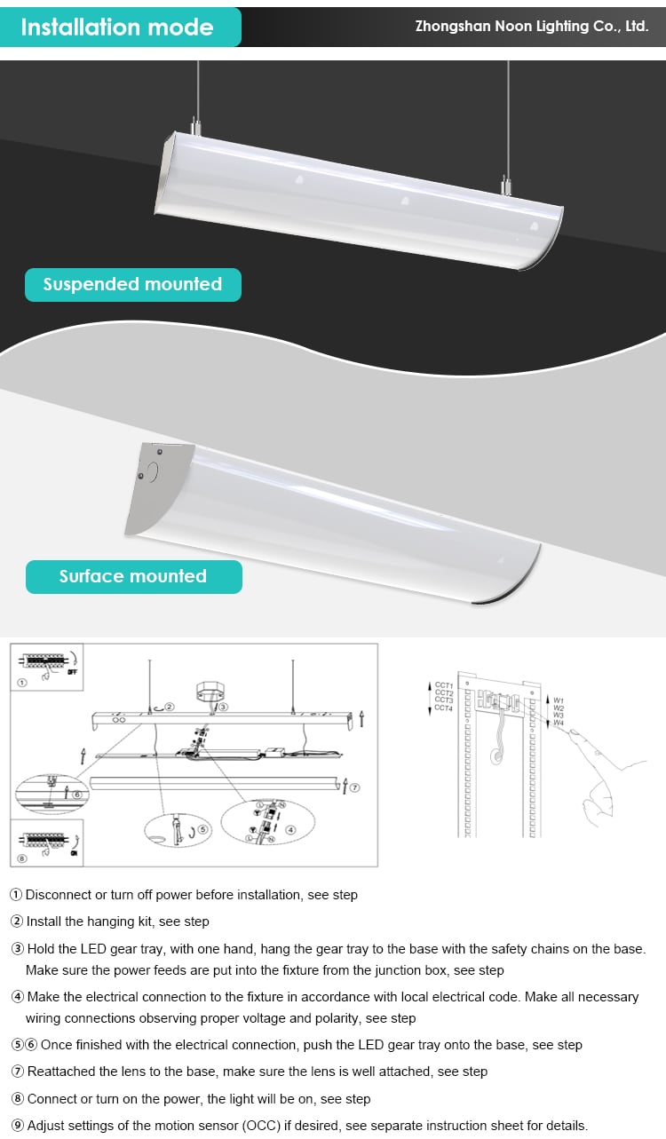 12W 18W 25W 40W 2FT 4FT 10V Dimmable LED Corner Stairwell Light Fixture Hallway Stairwell Lighting Linear Light manufacture