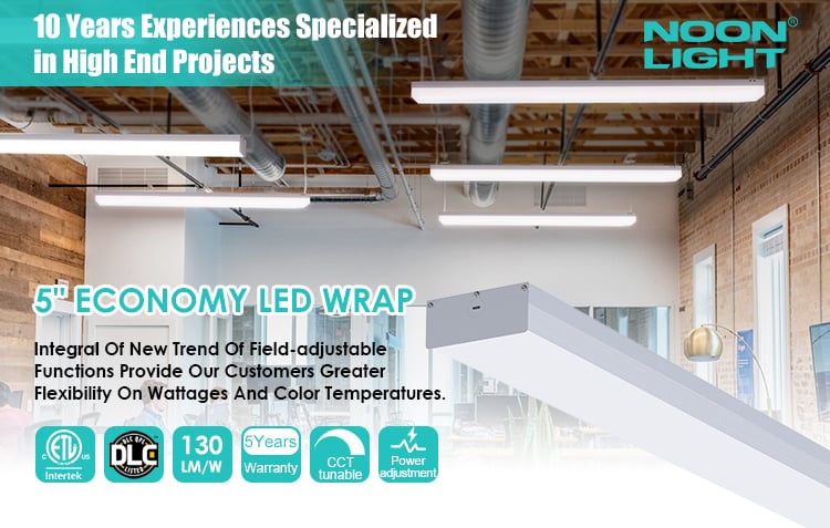 DLC ETL Certified Dimmable Led Wraparound Shop Light Ceiling Batten Light Fixtures details