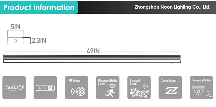 DLC ETL Certified Dimmable Led Wraparound Shop Light Ceiling Batten Light Fixtures details