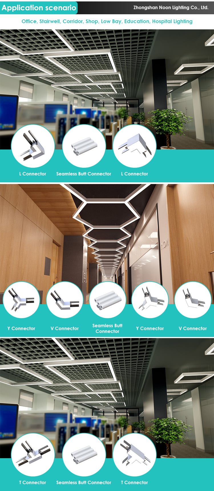 Surface Mounted Ceiling Light Linear Light Fixture Led Linear Lamp for Supermarket Shop details