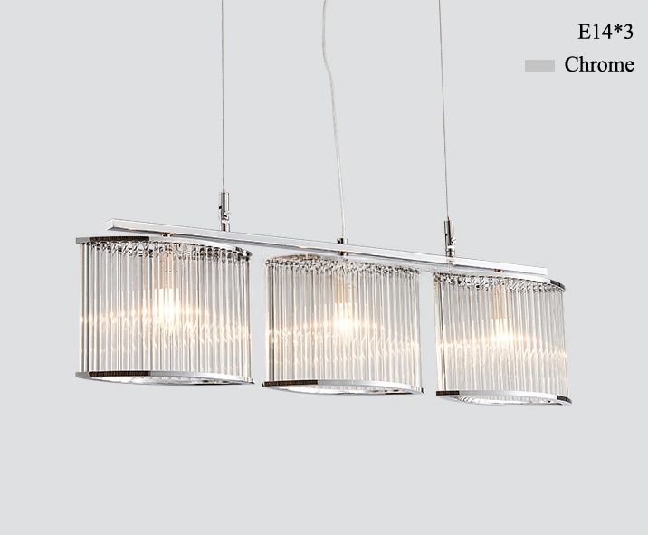 Modern Rectangular Gold Chrome Chandelier Glass LED Pendant Lights For Hotel Villa details